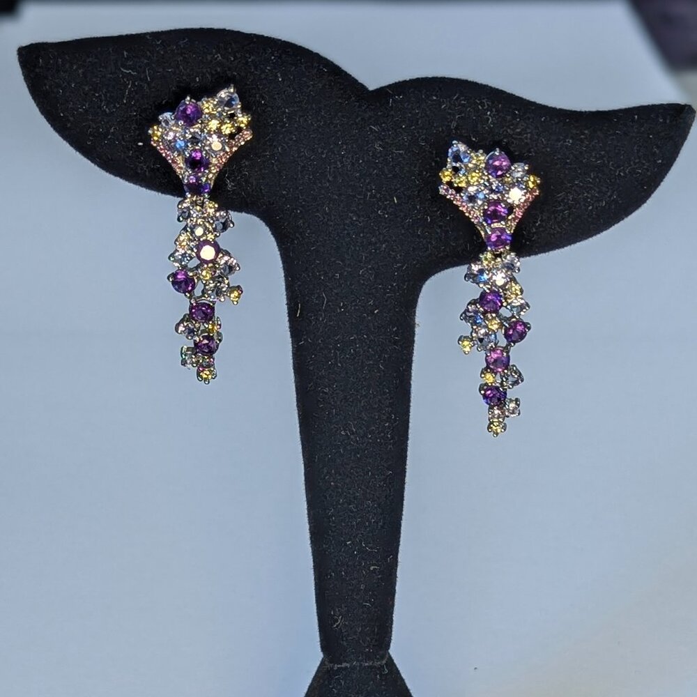 Earring Amethyst, Fancy Sapphire and Tanzanite 925 - Classical!